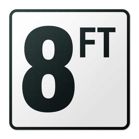 6 x 6in Floor Decals: 8 FT Depth Markers Pool Sign (2-Pack)