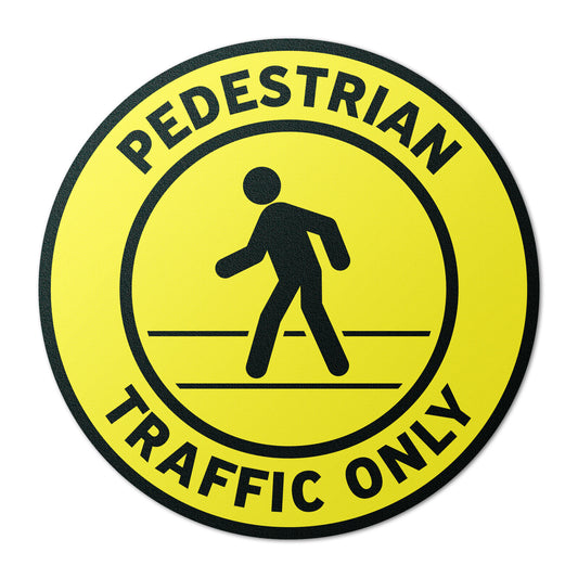 17 x 17in Floor Sticker: Pedestrian Traffic Only Non-Slip Sign (2-Pack)