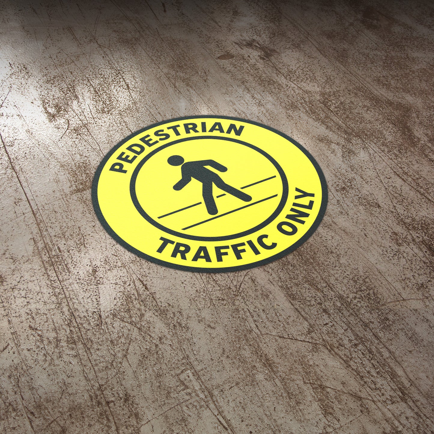 17 x 17in Floor Sticker: Pedestrian Traffic Only Non-Slip Sign (2-Pack)