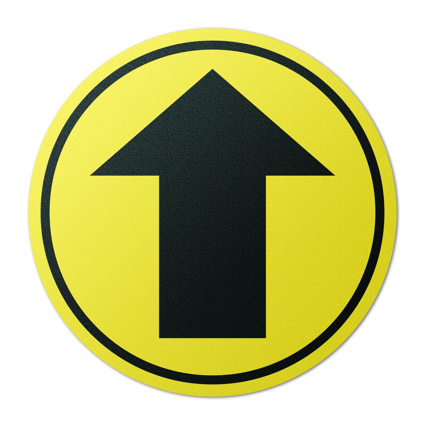 17 x 17in Floor Sticker: Directional Arrow Yellow Sign (2-Pack)