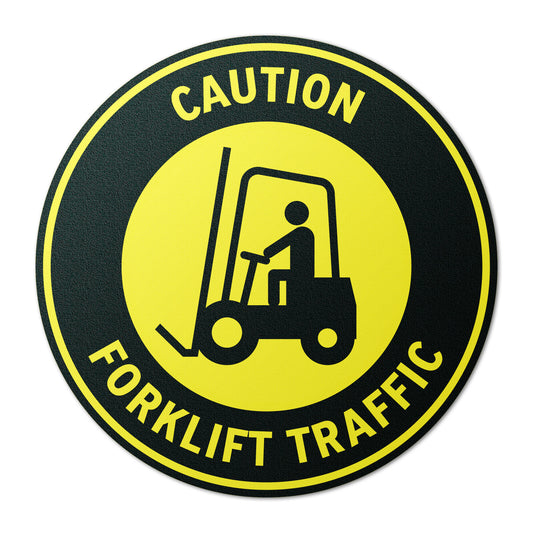 17 x 17in Floor Sticker: Caution Forklift Traffic Sign (2 Pack)