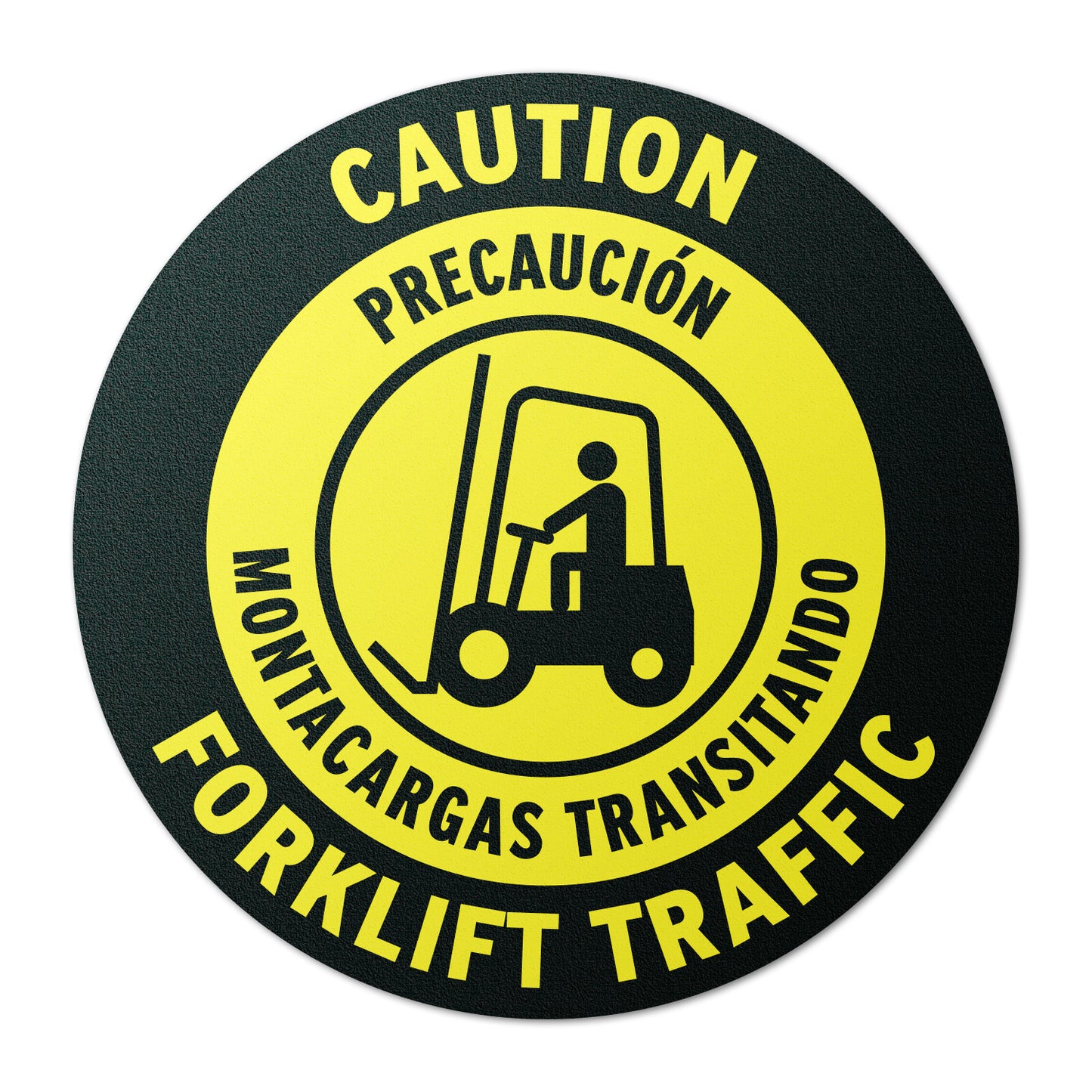 17 x 17in Floor Sticker: Caution Forklift Traffic Sign (Bilingual, 2-Pack)