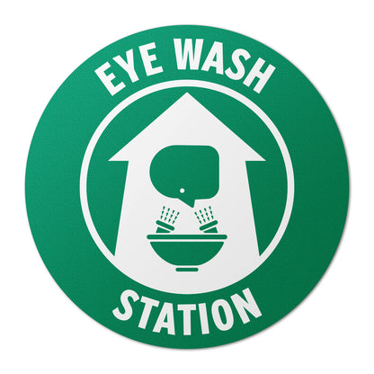 17 x 17in Floor Decals: Eye Wash Station Sign (2-Pack)
