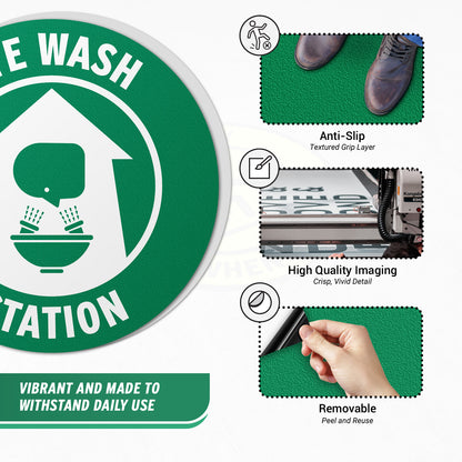 17 x 17in Floor Decals: Eye Wash Station Sign (2-Pack)