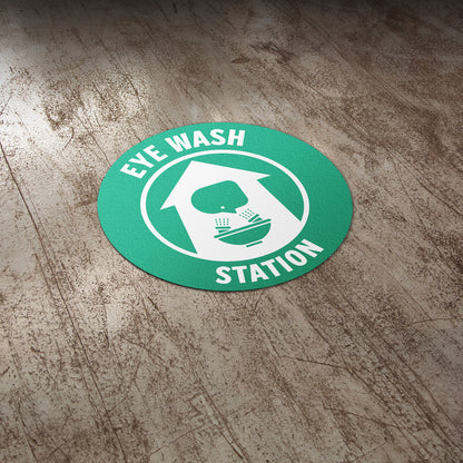 17 x 17in Floor Decals: Eye Wash Station Sign (2-Pack)