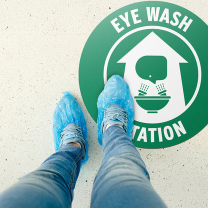 17 x 17in Floor Decals: Eye Wash Station Sign (2-Pack)