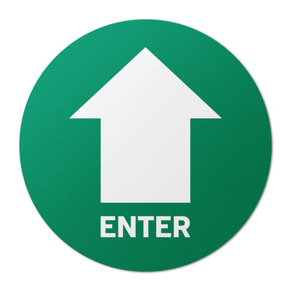 17 x 17in Floor Safety Sticker: Enter Arrow Directional (2-Pack)