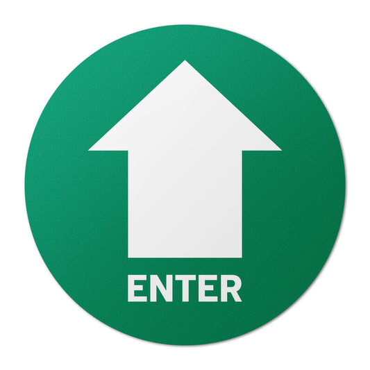 17 x 17in Floor Safety Sticker: Enter Arrow Directional (2-Pack)