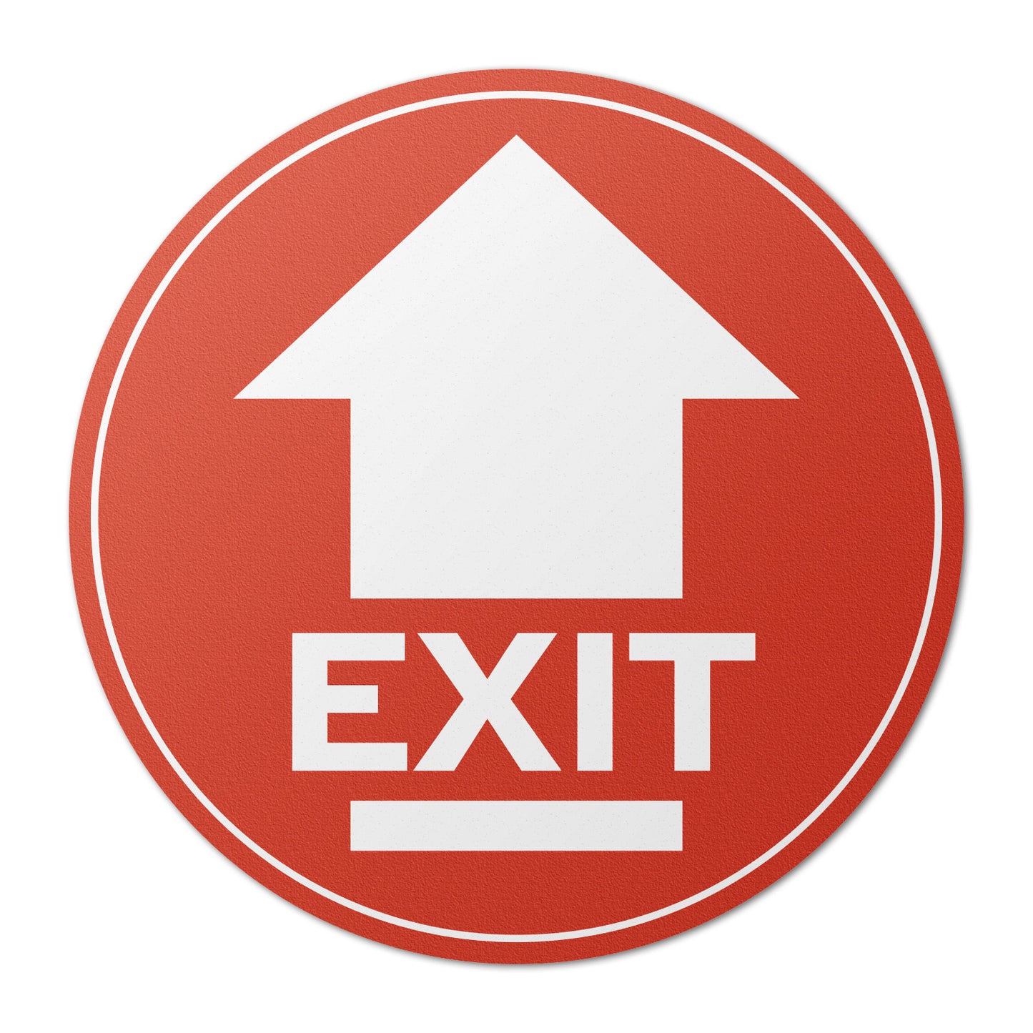 17 x 17in Floor Sticker: Exit Sign with Arrow Red & White (2-Pack)