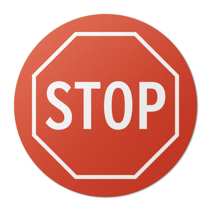 17 x 17in Floor Sticker: Red STOP Sign (2-Pack)
