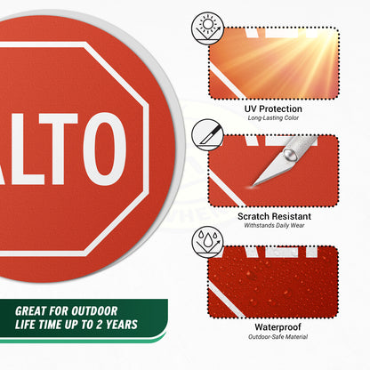 17 x 17in Floor Sticker: ALTO Stop Sign Decal (2-Pack)