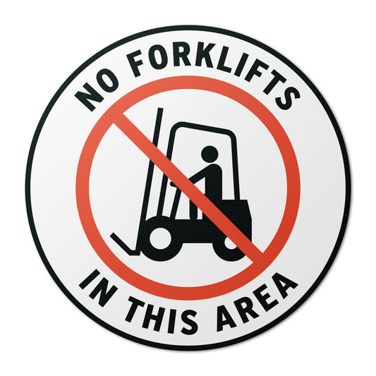 17 x 17in Floor Sticker: No Forklifts In This Area Sign (2 Pack)