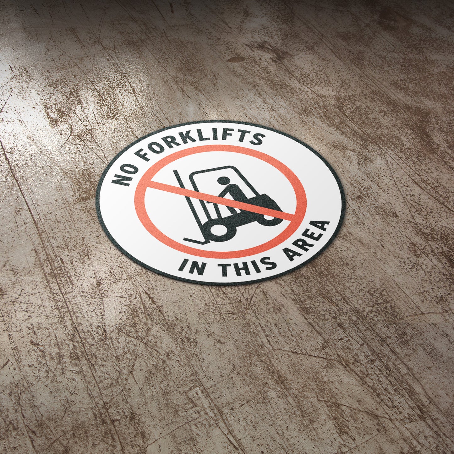 17 x 17in Floor Sticker: No Forklifts In This Area Sign (2 Pack)