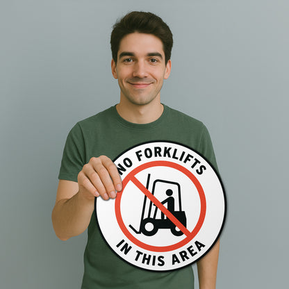 17 x 17in Floor Sticker: No Forklifts In This Area Sign (2 Pack)