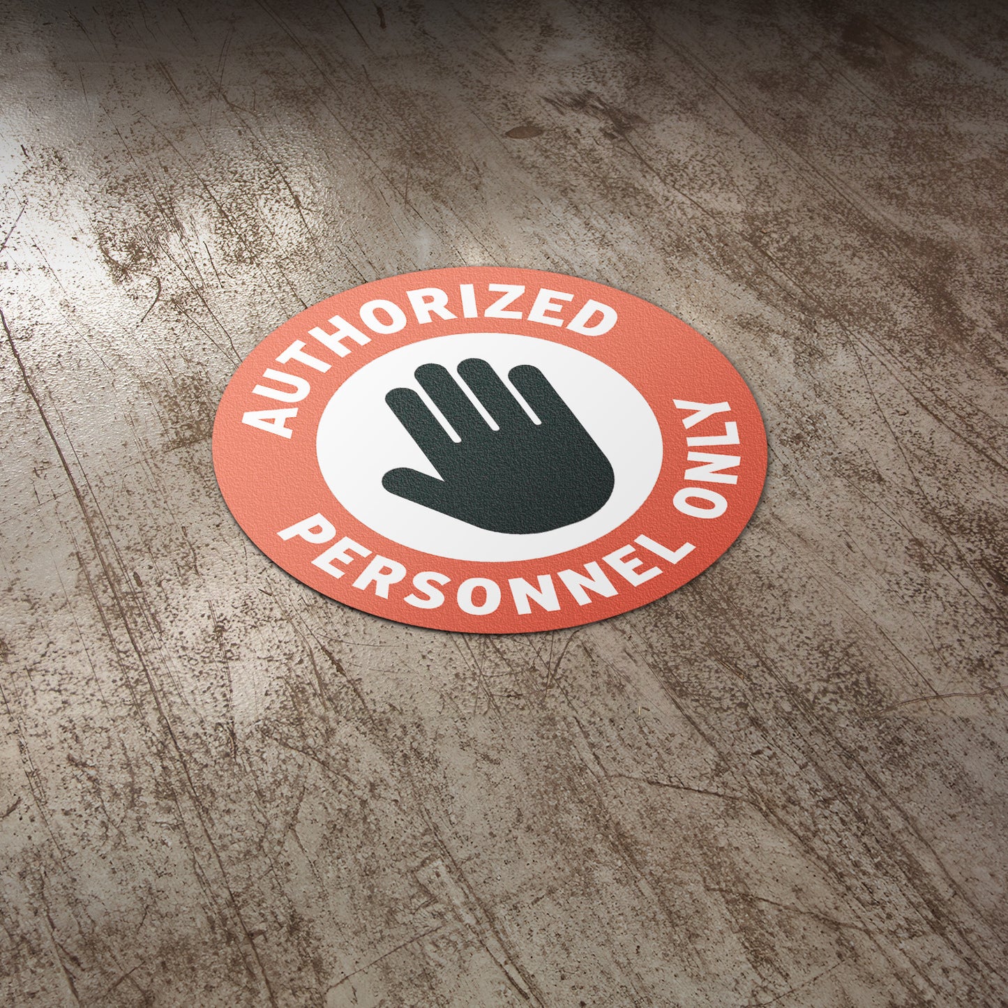 17 x 17in Floor Safety Sticker: Authorized Personnel Only Sign (2-Pack)