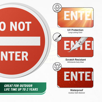 17 x 17in Floor Sticker: Do Not Enter Sign (2-Pack)