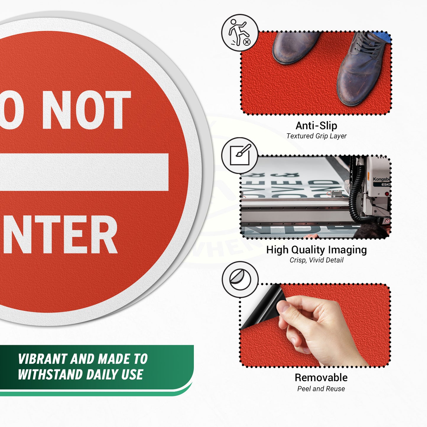 17 x 17in Floor Sticker: Do Not Enter Sign (2-Pack)