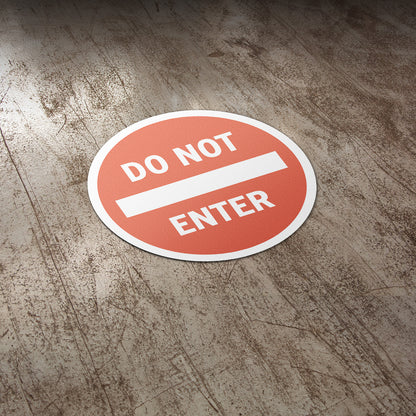 17 x 17in Floor Sticker: Do Not Enter Sign (2-Pack)