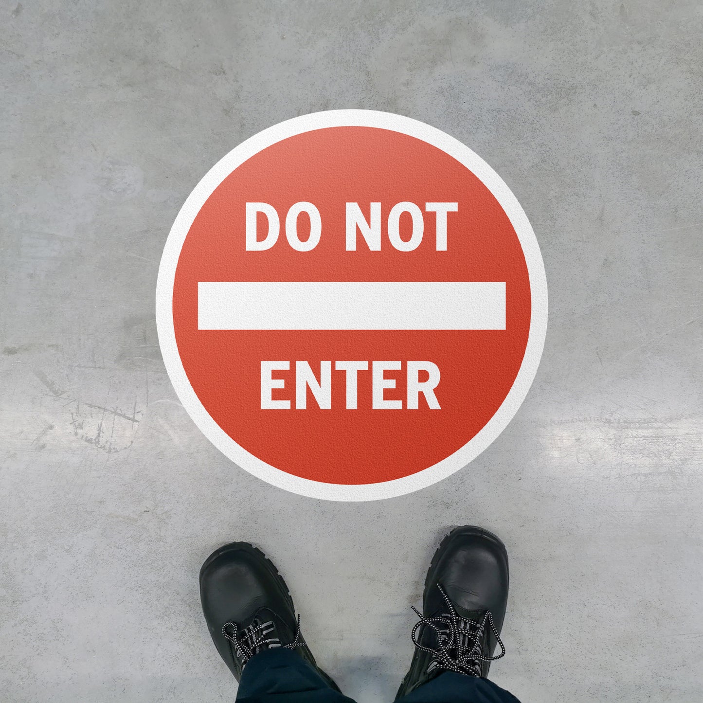 17 x 17in Floor Sticker: Do Not Enter Sign (2-Pack)