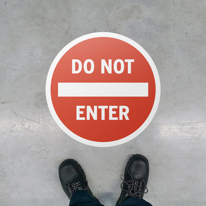 17 x 17in Floor Sticker: Do Not Enter Sign (2-Pack)