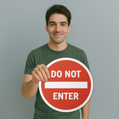 17 x 17in Floor Sticker: Do Not Enter Sign (2-Pack)