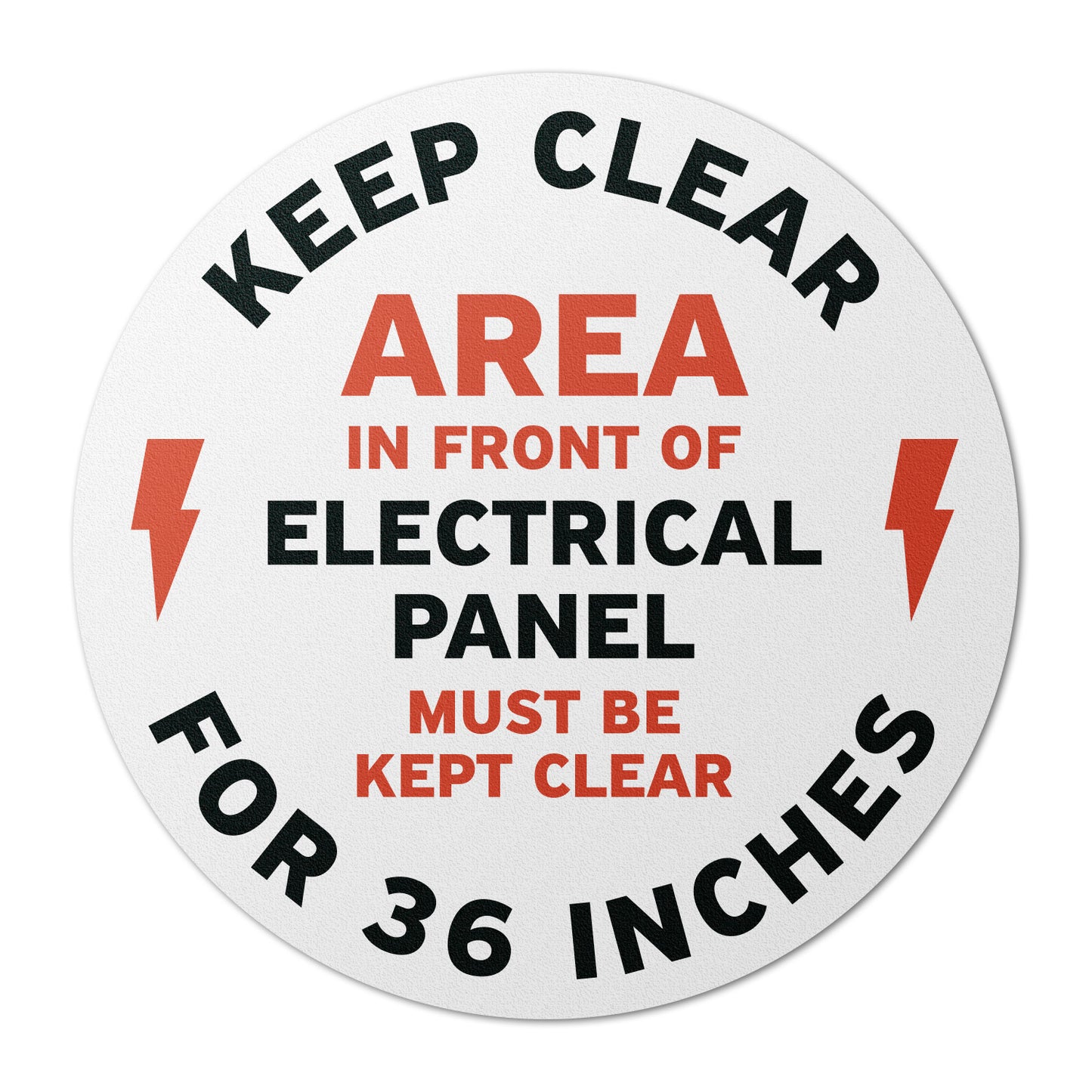 17 x 17in Floor Sticker: Electrical Panel, Keep Clear 36in (2-Pack)