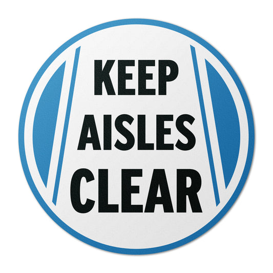 17 x 17in Floor Signs: Keep Aisles Clear Safety Warning Decals (2-Pack)