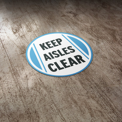 17 x 17in Floor Signs: Keep Aisles Clear Safety Warning Decals (2-Pack)