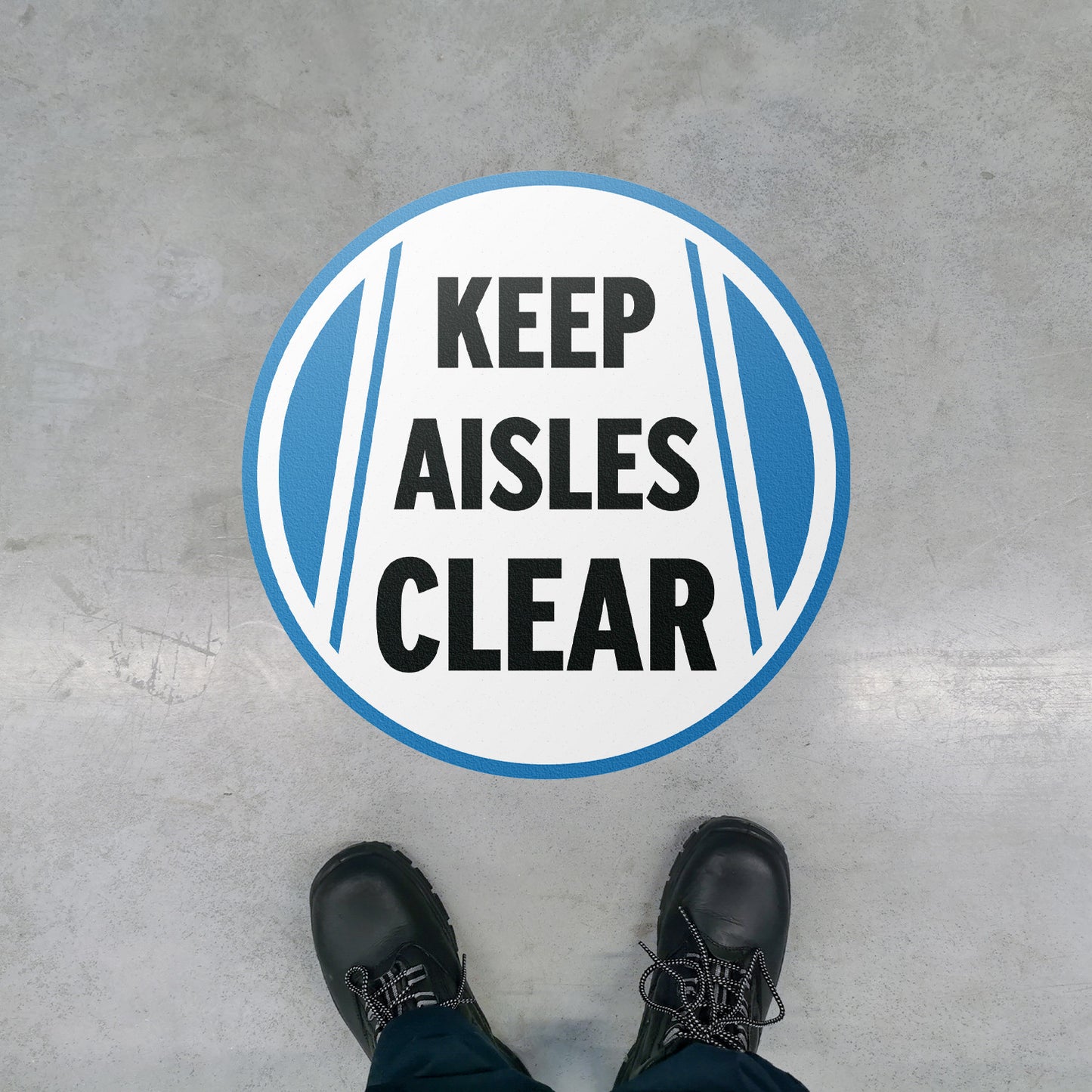 17 x 17in Floor Signs: Keep Aisles Clear Safety Warning Decals (2-Pack)