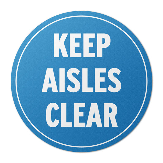 17 x 17in Floor Signs: Keep Aisles Clear Anti-Slip Vinyl (2-Pack)