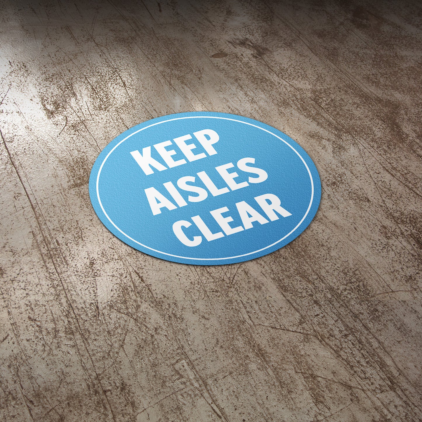 17 x 17in Floor Signs: Keep Aisles Clear Anti-Slip Vinyl (2-Pack)