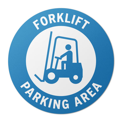 17 x 17in Floor Sign: Forklift Parking Area Sticker (2-Pack)