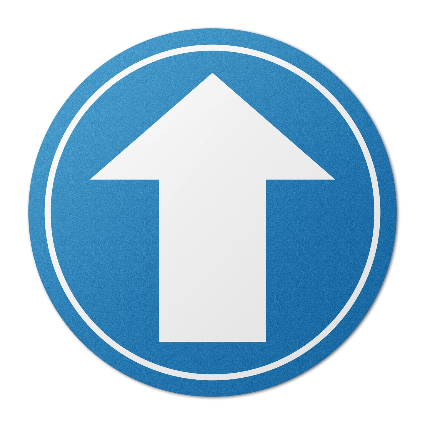 17 x 17in Floor Sticker: White & Blue Arrow Directional Sign (2-Pack)