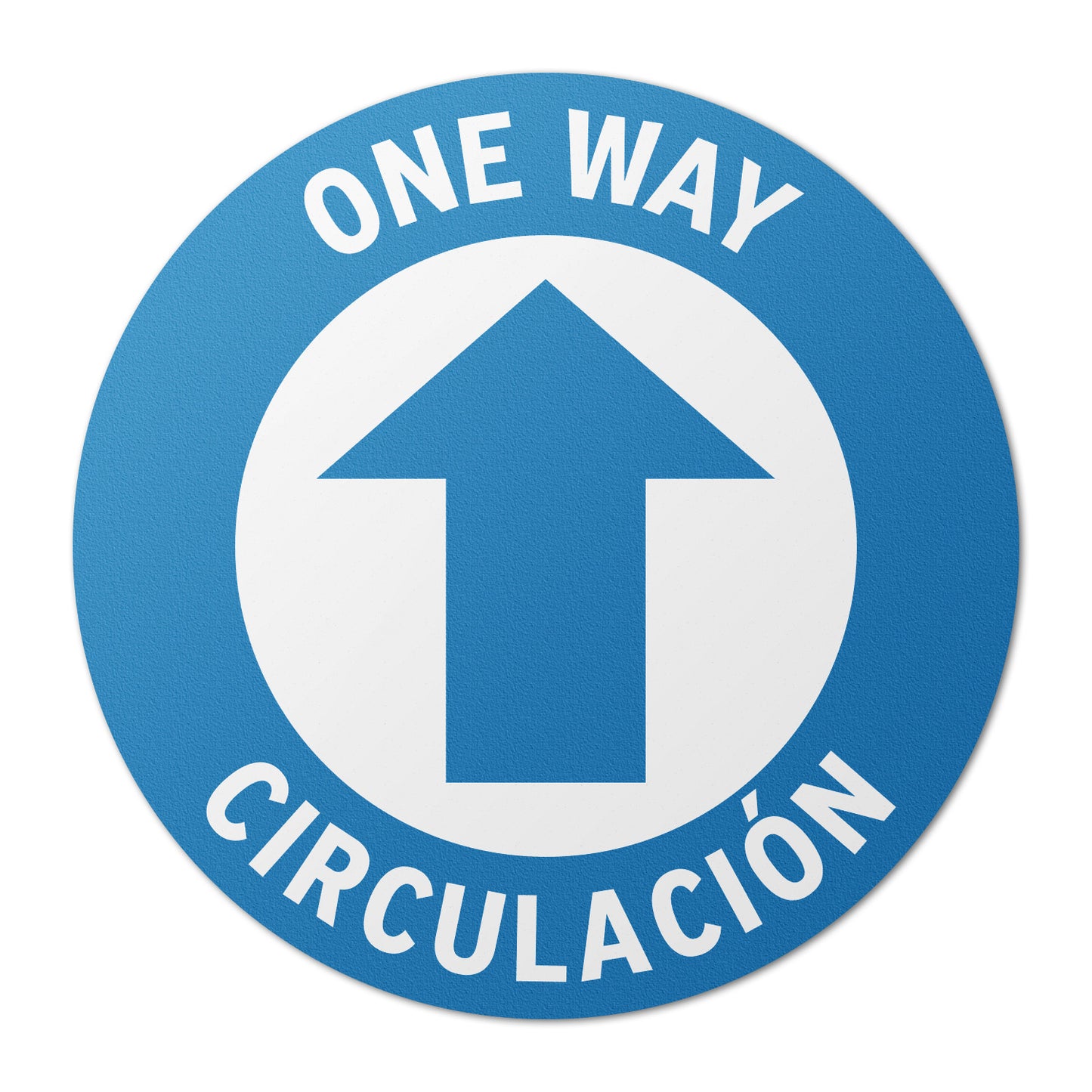17 x 17in Floor Sign: One Way, Circulacion Sign Bilingual (2-Pack)