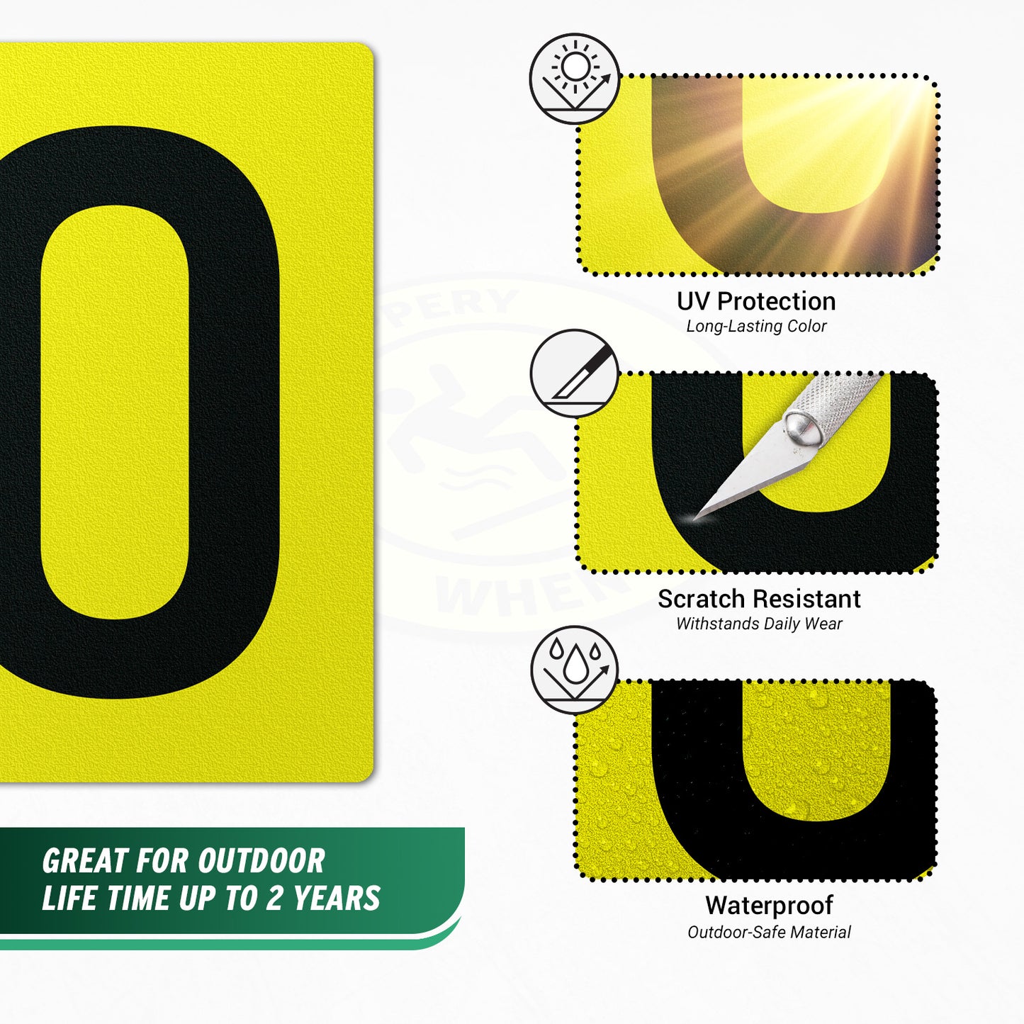 7 x 10in Floor Sticker: Number 0 Anti-Slip Decal