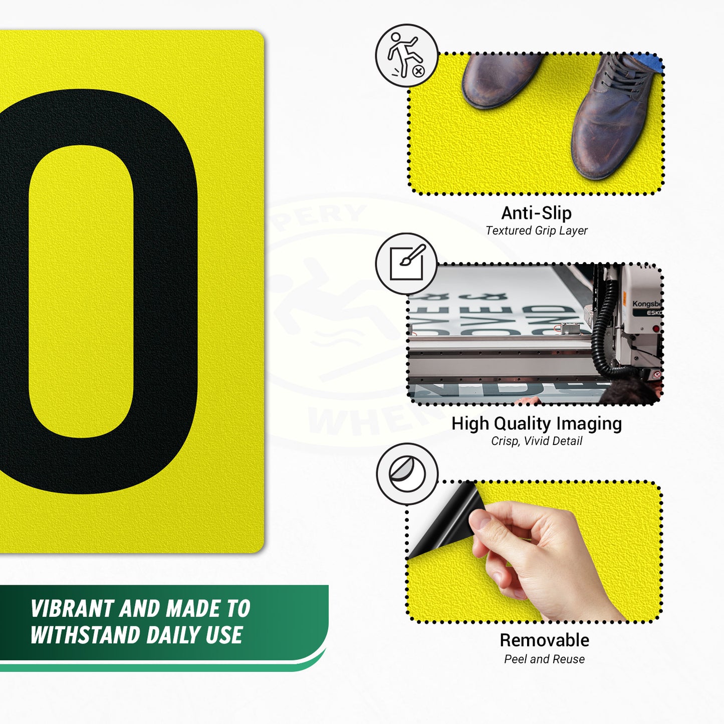 7 x 10in Floor Sticker: Number 0 Anti-Slip Decal