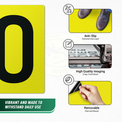 7 x 10in Floor Sticker: Number 0 Anti-Slip Decal