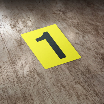 7 x 10in Floor Sticker: Number 1 Anti-Slip Decal