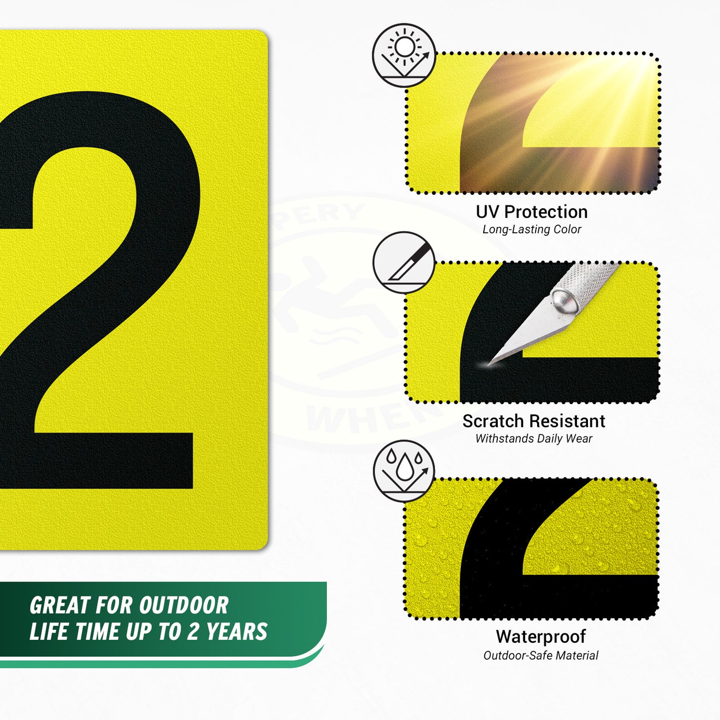 7 x 10in Floor Sticker: Number 2 Anti-Slip Decal