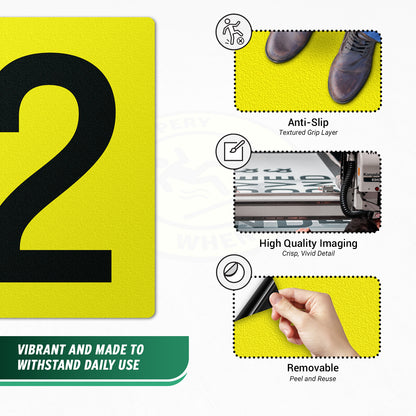 7 x 10in Floor Sticker: Number 2 Anti-Slip Decal
