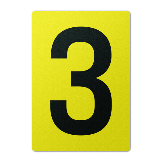 7 x 10in Floor Sticker: Number 3 Anti-Slip Decal