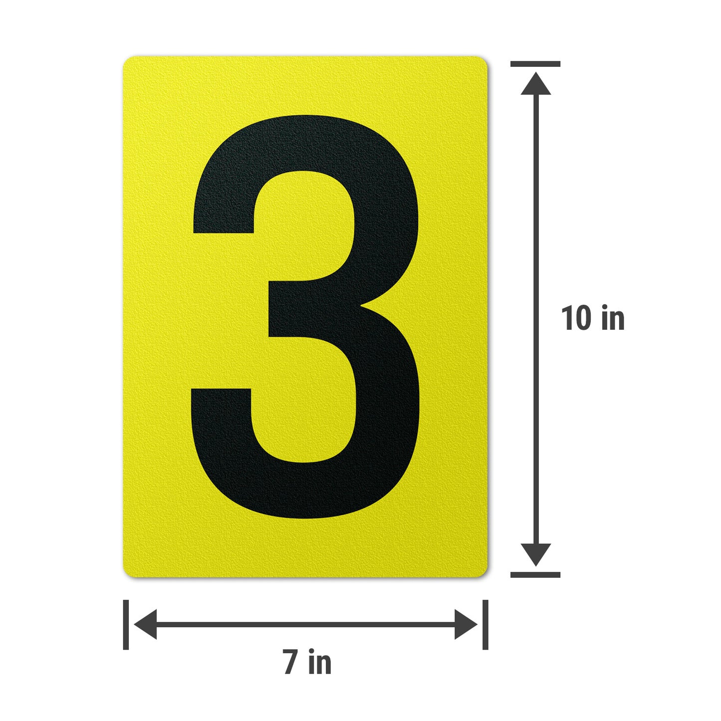 7 x 10in Floor Sticker: Number 3 Anti-Slip Decal