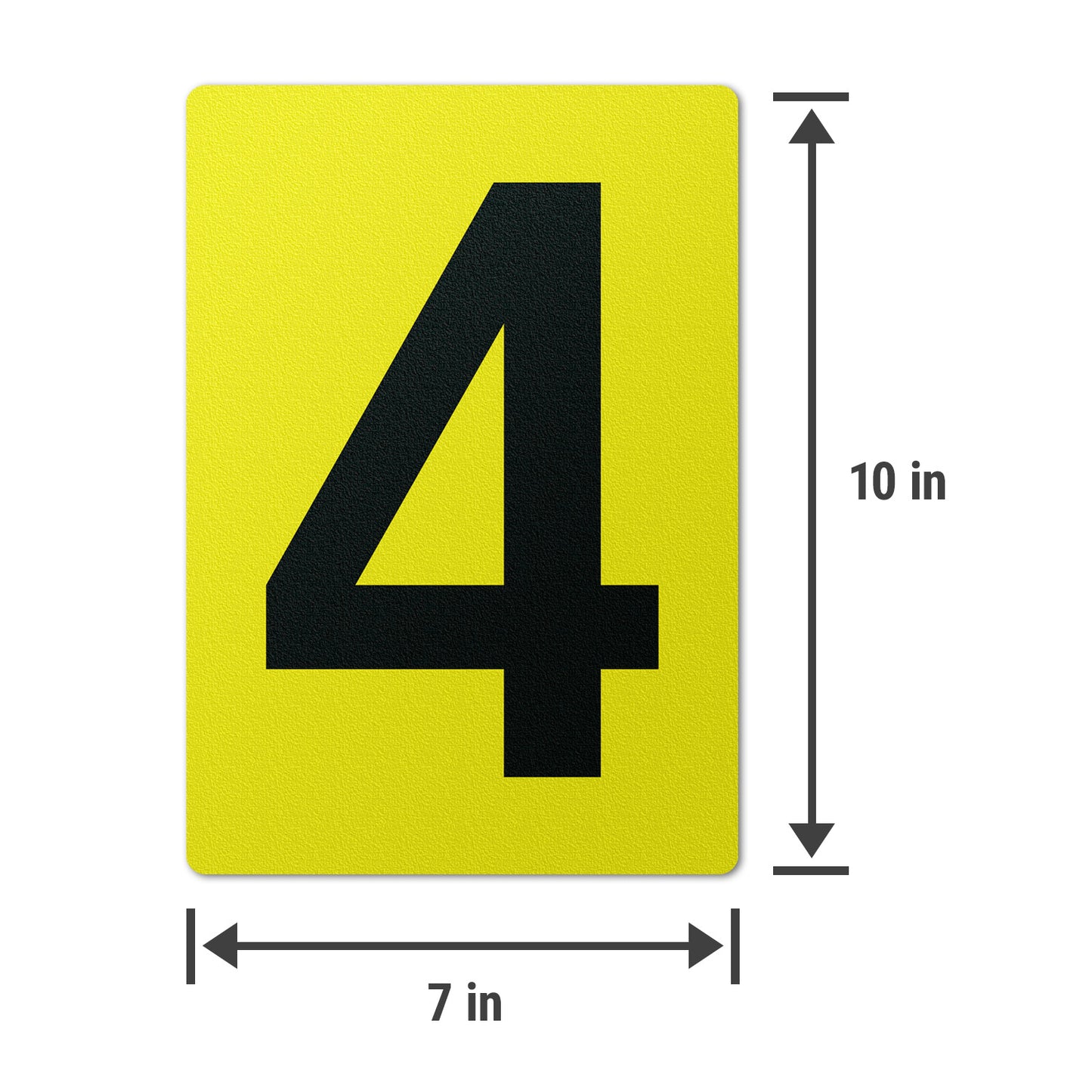 7 x 10in Floor Sticker: Number 4 Anti-Slip Decal