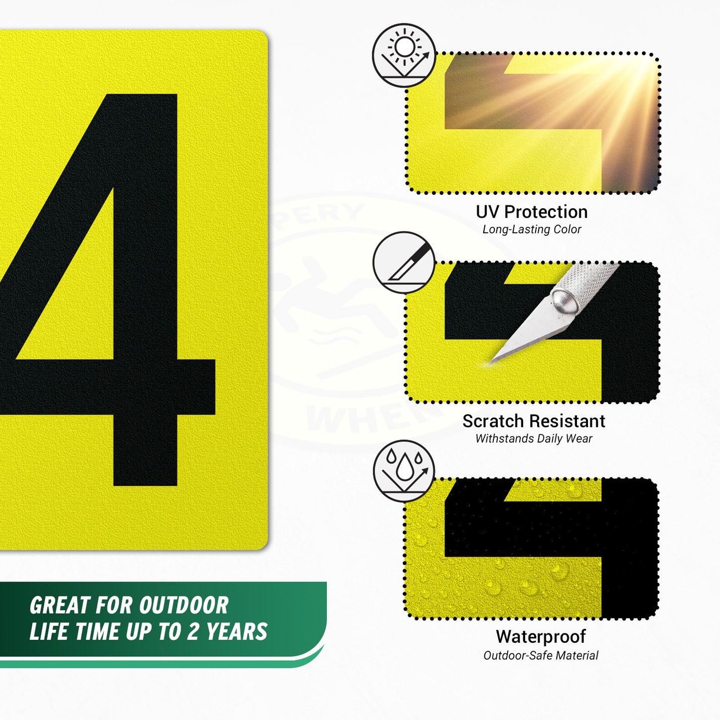 7 x 10in Floor Sticker: Number 4 Anti-Slip Decal