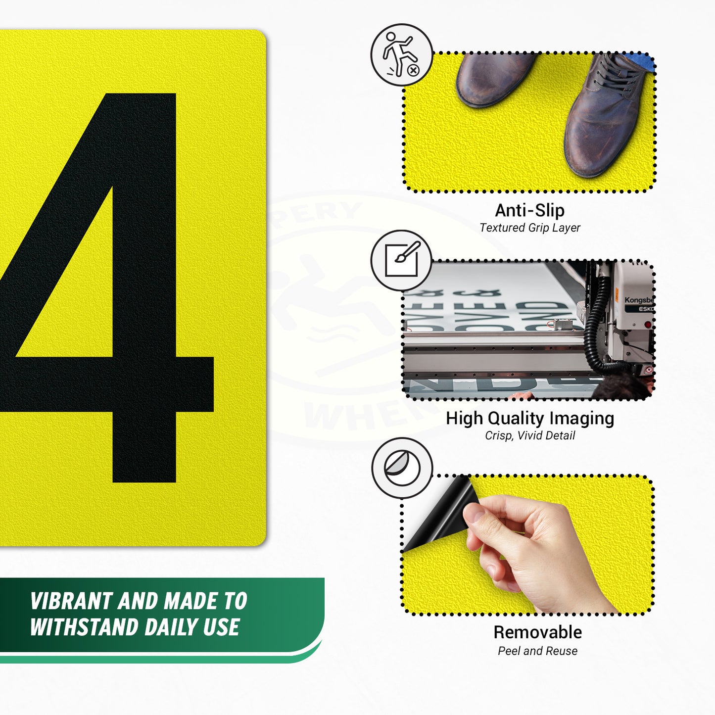 7 x 10in Floor Sticker: Number 4 Anti-Slip Decal