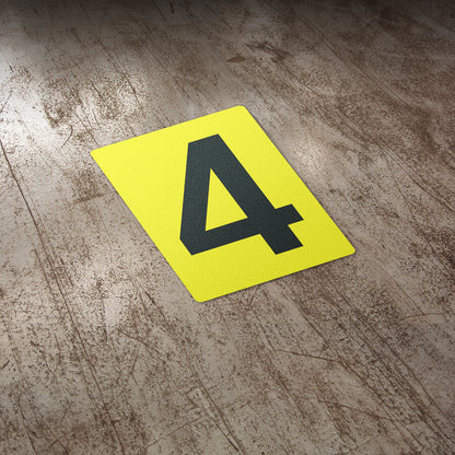 7 x 10in Floor Sticker: Number 4 Anti-Slip Decal