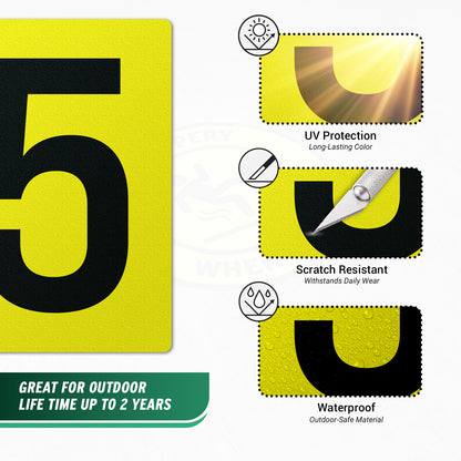 7 x 10in Floor Sticker: Number 5 Anti-Slip Decal