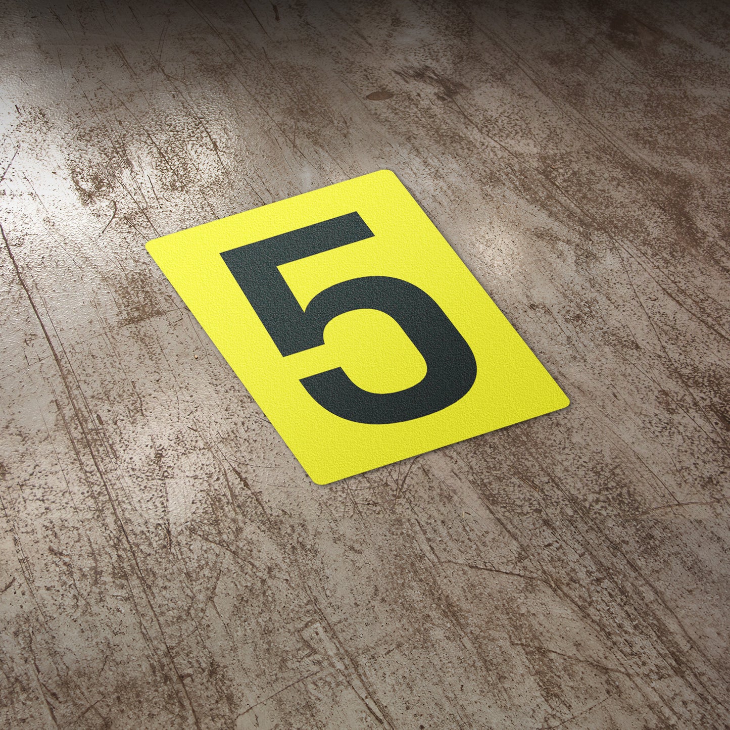 7 x 10in Floor Sticker: Number 5 Anti-Slip Decal