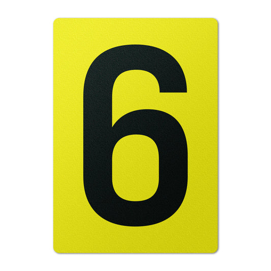 7 x 10in Floor Sticker: Number 6 Anti-Slip Decal