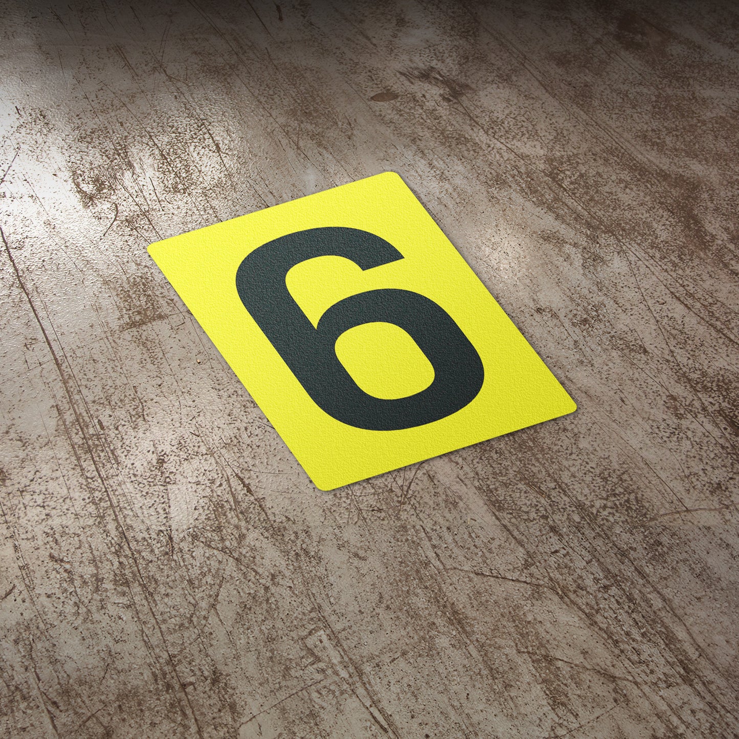 7 x 10in Floor Sticker: Number 6 Anti-Slip Decal